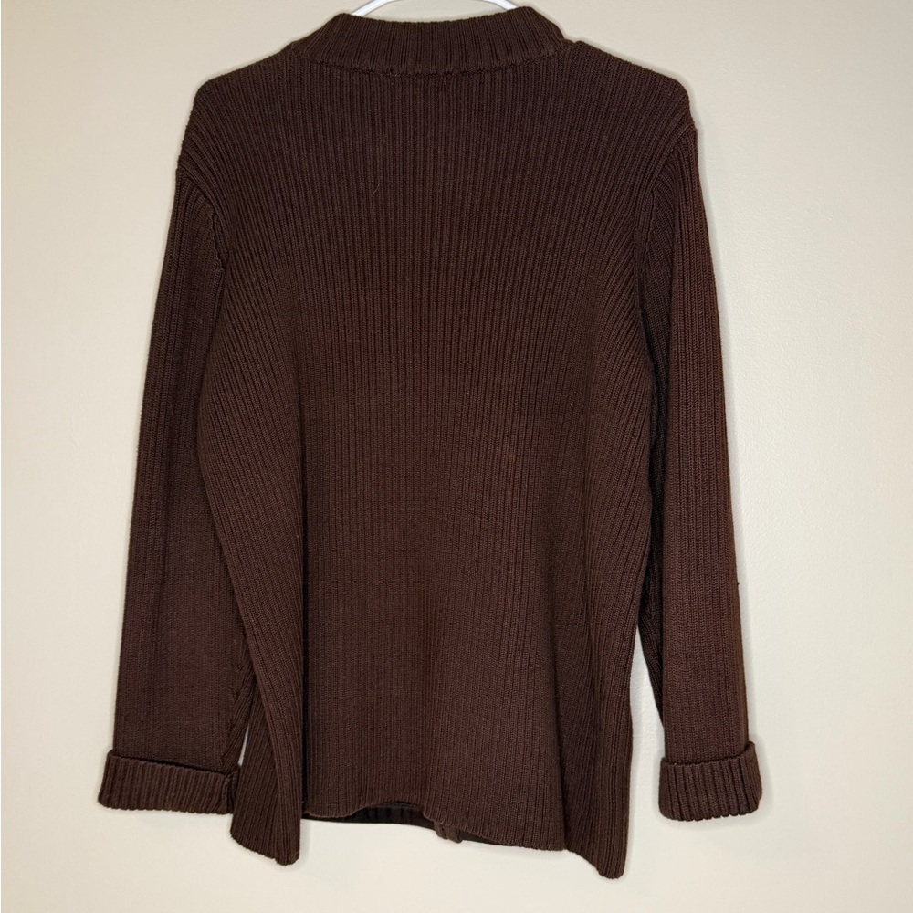 Liz Claiborne Chocolate Knit Cardigan - Picture 2 of 3